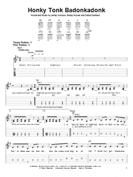 page one of Honky Tonk Badonkadonk (Easy Guitar Tab)