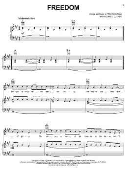 page one of Freedom (Piano, Vocal & Guitar Chords (Right-Hand Melody))
