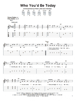 page one of Who You'd Be Today (Easy Guitar Tab)