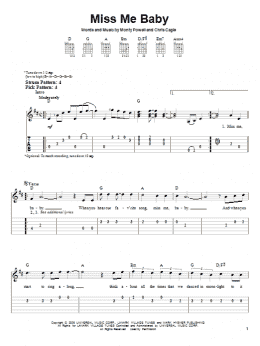 page one of Miss Me Baby (Easy Guitar Tab)