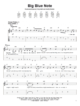 page one of Big Blue Note (Easy Guitar Tab)