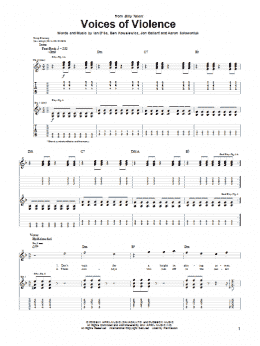 page one of Voices Of Violence (Guitar Tab)