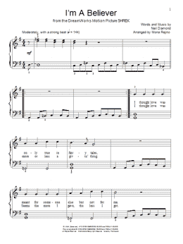 page one of I'm A Believer (Educational Piano)