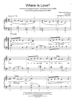 page one of Where Is Love? (Educational Piano)