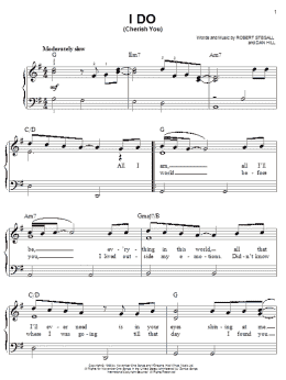 page one of I Do (Cherish You) (Easy Piano)