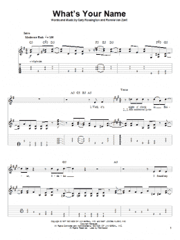 page one of What's Your Name (Guitar Tab (Single Guitar))
