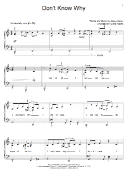 page one of Don't Know Why (Educational Piano)