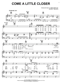 page one of Come A Little Closer (Piano, Vocal & Guitar Chords (Right-Hand Melody))
