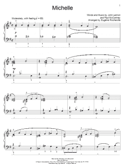 page one of Michelle (Educational Piano)