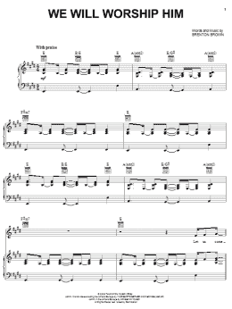 page one of We Will Worship Him (Piano, Vocal & Guitar Chords (Right-Hand Melody))