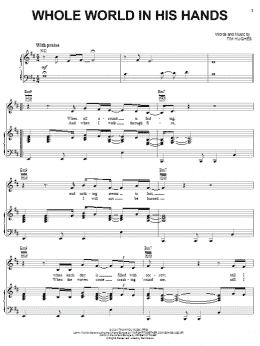 page one of Whole World In His Hands (Piano, Vocal & Guitar Chords (Right-Hand Melody))