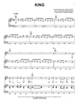 page one of King (Piano, Vocal & Guitar Chords (Right-Hand Melody))