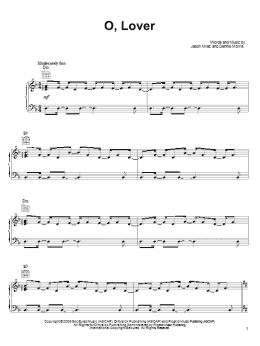 page one of O, Lover (Piano, Vocal & Guitar Chords (Right-Hand Melody))