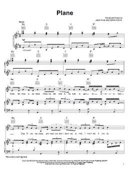 page one of Plane (Piano, Vocal & Guitar Chords (Right-Hand Melody))