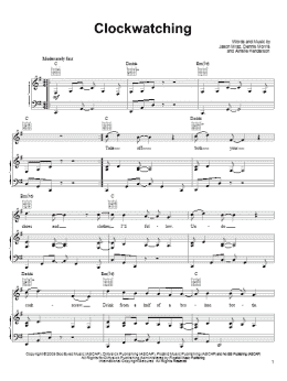 page one of Clockwatching (Piano, Vocal & Guitar Chords (Right-Hand Melody))