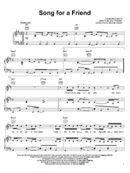 page one of Song For A Friend (Piano, Vocal & Guitar Chords (Right-Hand Melody))