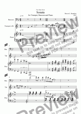 page one of Sonata for Trumpet, Basoon and Piano, Mvt 1