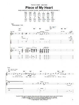 page one of Piece Of My Heart (Guitar Tab)