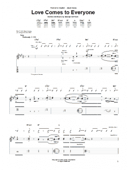 page one of Love Comes To Everyone (Guitar Tab)
