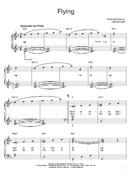 page one of Flying (Easy Piano)
