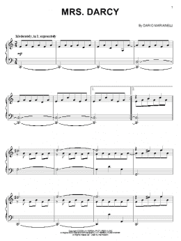 page one of Mrs. Darcy (from Pride And Prejudice) (Piano Solo)