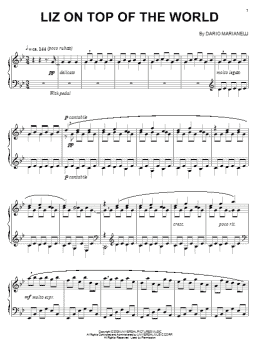 page one of Liz On Top Of The World (from Pride And Prejudice) (Piano Solo)