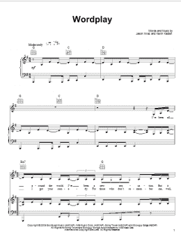 page one of Wordplay (Piano, Vocal & Guitar Chords (Right-Hand Melody))