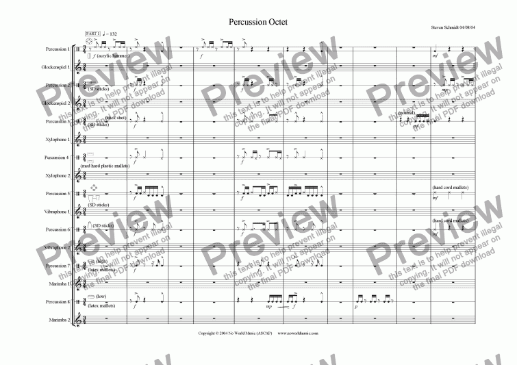 page one of Percussion Octet