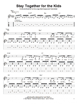 page one of Stay Together For The Kids (Guitar Tab (Single Guitar))