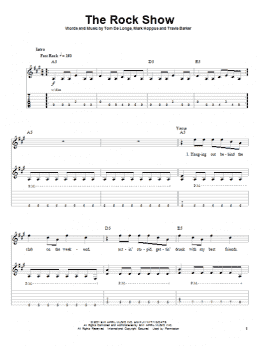 page one of The Rock Show (Guitar Tab (Single Guitar))