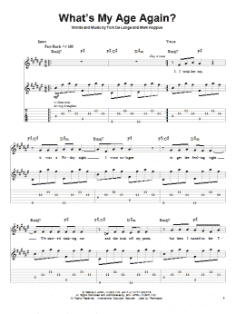 page one of What's My Age Again? (Guitar Tab (Single Guitar))