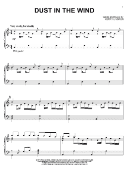 page one of Dust In The Wind (Piano Solo)