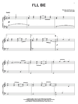 page one of I'll Be (Piano Solo)
