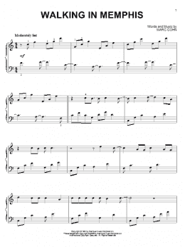 page one of Walking In Memphis (Piano Solo)