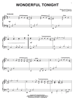 page one of Wonderful Tonight (Piano Solo)