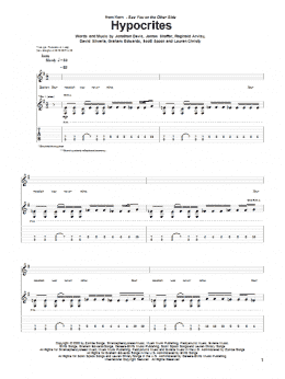 page one of Hypocrites (Guitar Tab)