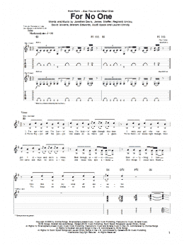 page one of For No One (Guitar Tab)