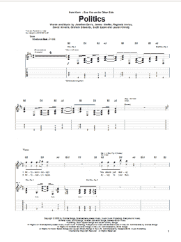 page one of Politics (Guitar Tab)