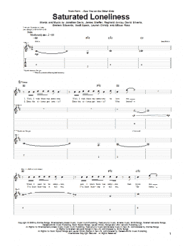 page one of Saturated Loneliness (Guitar Tab)
