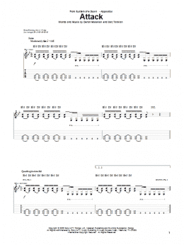 page one of Attack (Guitar Tab)