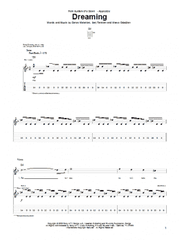 page one of Dreaming (Guitar Tab)