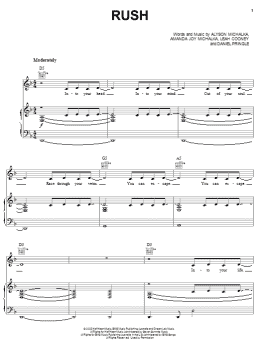 page one of Rush (Piano, Vocal & Guitar Chords (Right-Hand Melody))