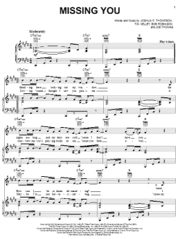 page one of Missing You (Piano, Vocal & Guitar Chords (Right-Hand Melody))
