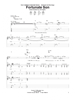 page one of Fortunate Son (Guitar Tab)