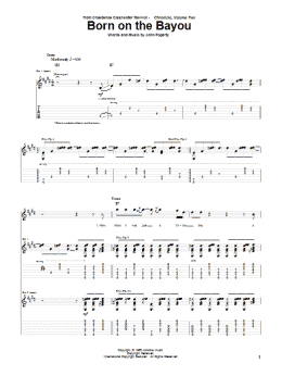 page one of Born On The Bayou (Guitar Tab)