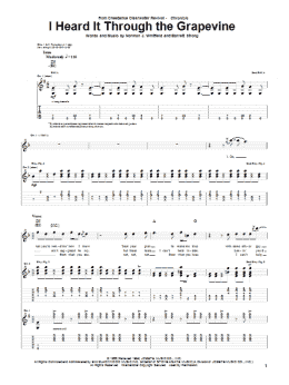page one of I Heard It Through The Grapevine (Guitar Tab)