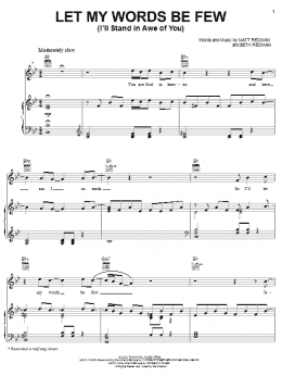 page one of Let My Words Be Few (I'll Stand In Awe Of You) (Piano, Vocal & Guitar Chords (Right-Hand Melody))