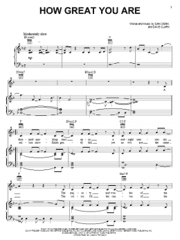 page one of How Great You Are (Piano, Vocal & Guitar Chords (Right-Hand Melody))