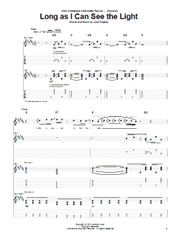 kompensere Hen imod indarbejde Long As I Can See The Light (Guitar Tab) - Print Sheet Music Now