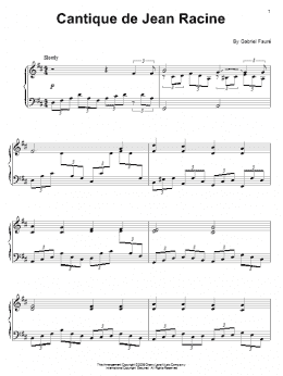 page one of Cantique De Jean Racine (Piano Solo)